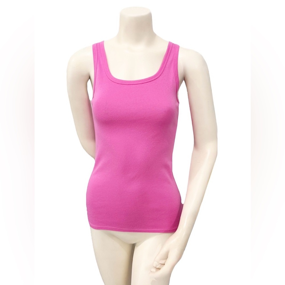 A New Day Pink Ribbed Tank Top Size Small Stretch Basic